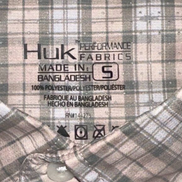 HUK Performance Fabric Short Sleeve‎ Button Up Lightweight Fishing Shirt Small - Picture 5 of 5